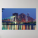 Minneapolis Skyline at night posters