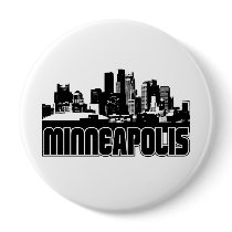 Minneapolis Skyline Pinback Buttons