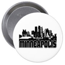 Minneapolis Skyline Pinback Buttons