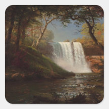 Minnehaha Falls by Alfred Bierstadt Square Sticker