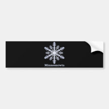 Minnesnowta Blue Snowflake Bumper Sticker