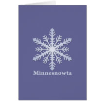 Minnesnowta Blue Snowflake Greeting Card