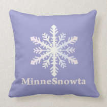 MinneSnowta with Snowflake pillows