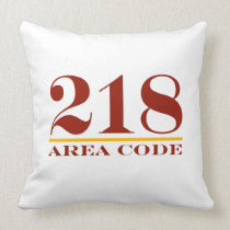Minnesota Area Code 218 Throw Pillow pillows