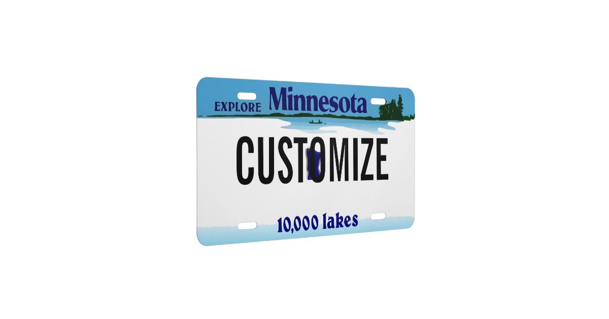 Minnesota Custom License Plate Zazzle