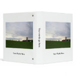 Minnesota farm at dusk hay bales big sky photo 3 ring binder