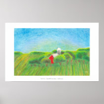 Minnesota farm landscape drawing original art poster