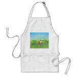 Minnesota farm red barn rural landscape crayon art aprons