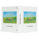 Minnesota farm red barn rural landscape crayon art 3 ring binder
