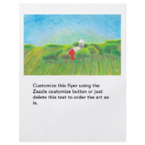 Minnesota farm red barn rural landscape crayon art full color flyer