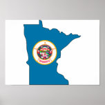 Minnesota Flag Map Print