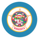 Minnesota Flag Round Stickers