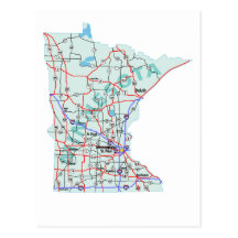 Minnesota Interstate Map Postcard