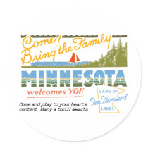 Minnesota - Land of Ten Thousand Lakes Stickers