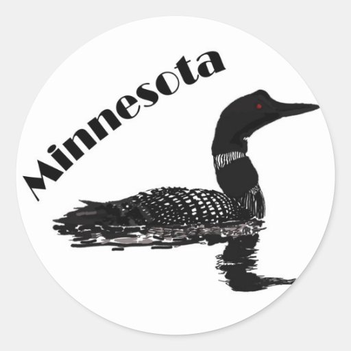 Minnesota loon classic round sticker Zazzle
