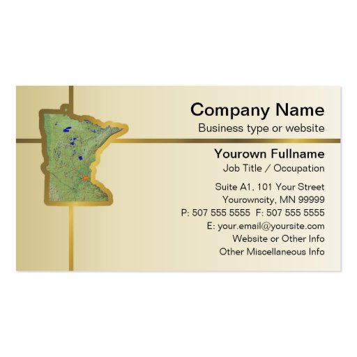 Minnesota Map Business Card (front side)