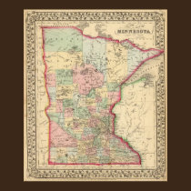 Minnesota Map by Mitchell posters