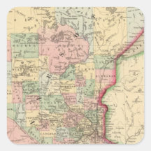 Minnesota Map by Mitchell Square Sticker