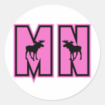 Minnesota Moose Round Stickers