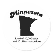Minnesota Motto - Land of 10,000 lakes Stickers