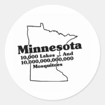 Minnesota State Slogan Round Stickers