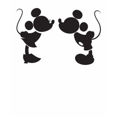 Minnie and Mickey Silhouette t-shirts
