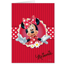 Minnie Flower Frame Greeting Card