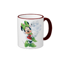 Minnie Holding Snowflake Coffee Mugs