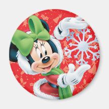 Minnie Holding Snowflake Refrigerator Magnet