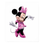 Minnie Mouse pink polka-dot dress waving dancing Posters