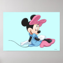 Minnie Mouse Sitting Blue Dress Posters