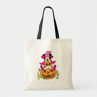 Minnie Mouse Sitting on Jack-O-Lantern Bags