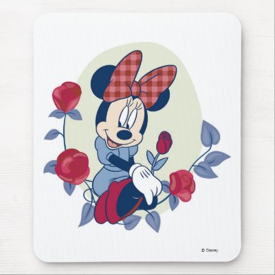 Minnie picks a rose mousepads