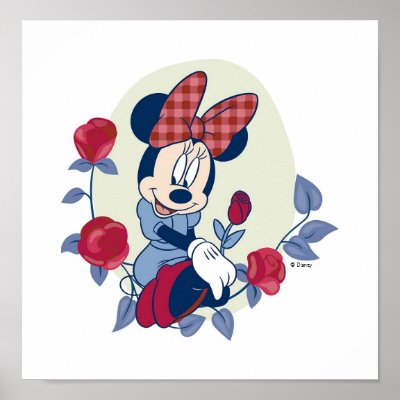 Minnie picks a rose posters