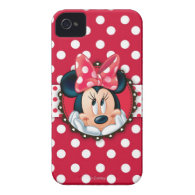 Minnie Polka Dot Frame iPhone 4 Case-Mate Cases