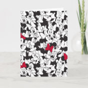 Minnie Red Bow Pattern Greeting Cards