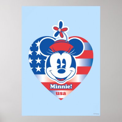 Minnie! USA Flag Heart Emblem Poster