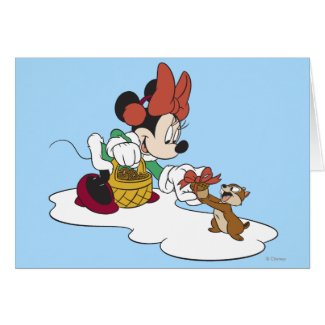 Minnie with a Chipmunk Greeting Card