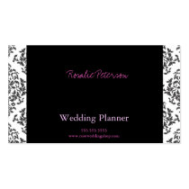 minniemay black white classic damask card. business card