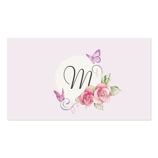 minniemay monogram roses business cards (front side)
