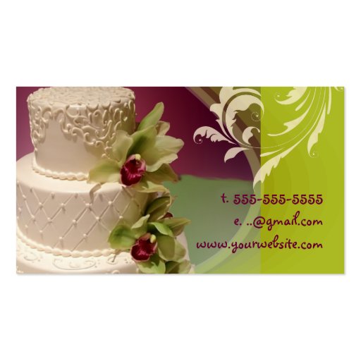 minniemay wedding cake swirls+cymbidium business card (back side)