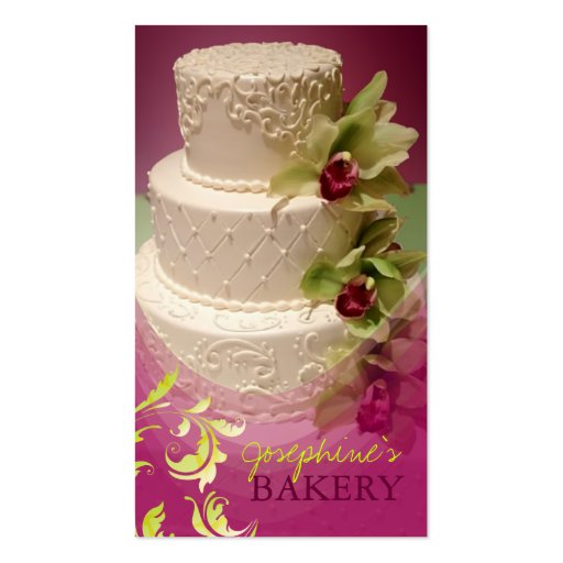 minniemay wedding cake swirls+cymbidium business card