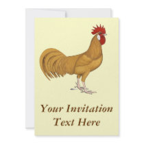 Minorca:  Buff Rooster Invitation