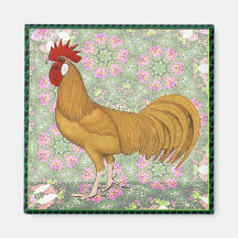 Minorca:  Old-fashioned Rooster Magnets