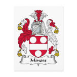 Minors Family Crest Postcards