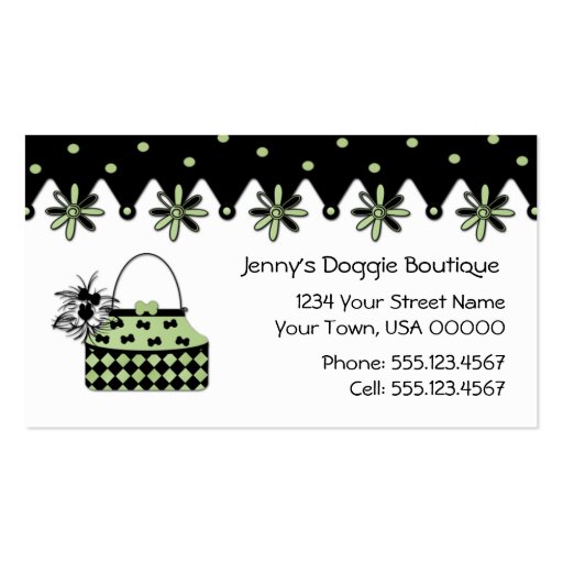 Mint and Black Dog Boutique Business Card