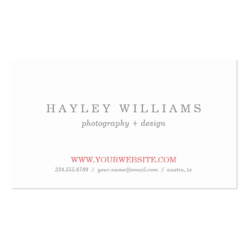 Mint and Coral Modern Stripes Monogram Business Card Templates (back side)