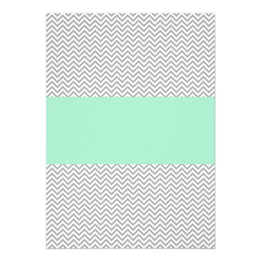 Mint and Gray Chevron Bridal Shower Custom Invitation