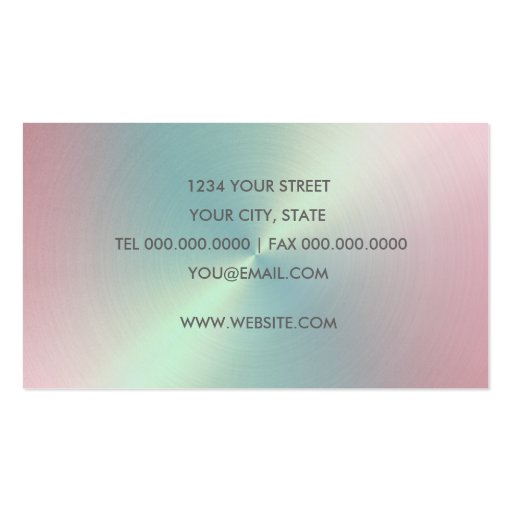 Mint and Pink Sheen Business Card (back side)