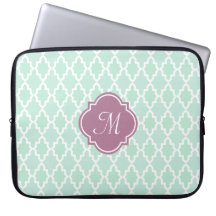Mint and Plum Moroccan Monogram Laptop Sleeves